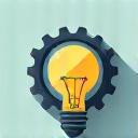 Icon of a gear and a lightbulb, symbolizing creation and execution.
